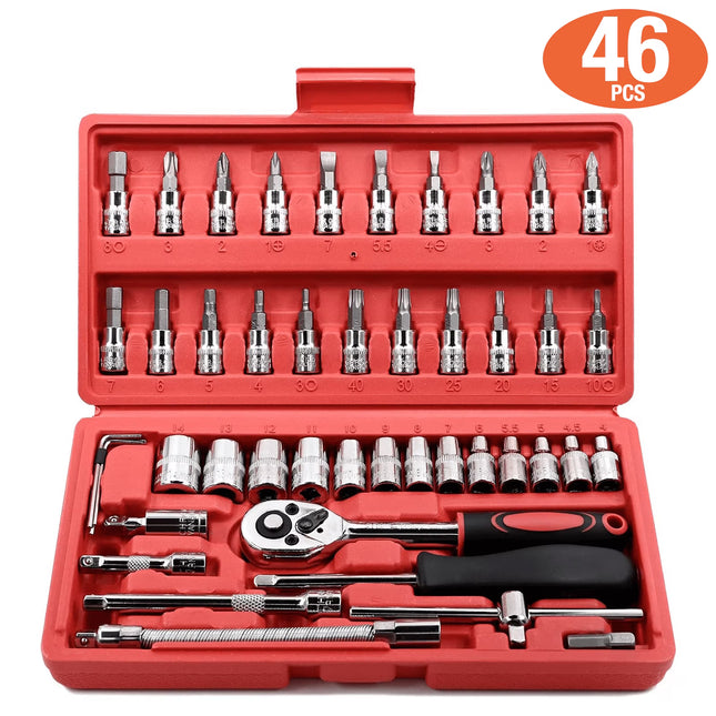 Set de Herramientas 46 Piezas con Estuche Compacto