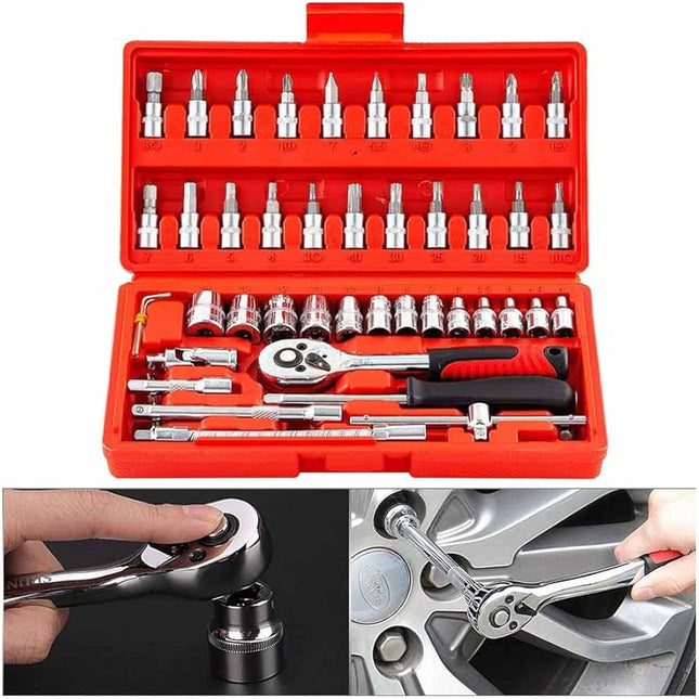 Set de Herramientas 46 Piezas con Estuche Compacto