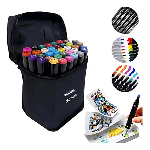 Set de Marcadores Doble Punta x36 Colores