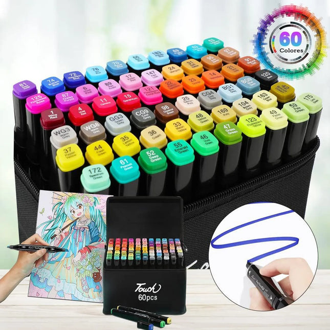 Set Profesional Touch Cool X60 Marcadores Doble Punta